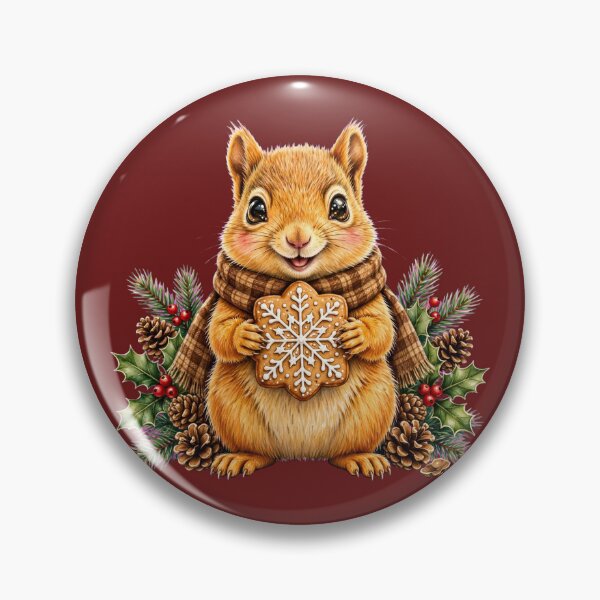 Artikelvorschau, Gemütliches Weihnachtseichhörnchen – Goldoranges Eichhörnchen mit Lebkuchen | Aquarell-Kinderzimmerbild | Weihnachtliches Laub & Karoschal entworfen und verkauft von HoMya.