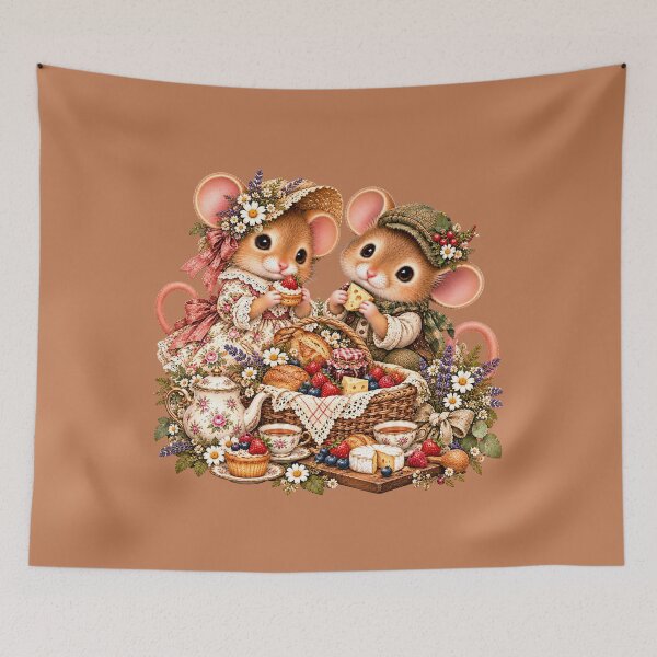 Item preview, Premium Cottagecore Woodland Picnic Dormouse Art – Vintage Print designed and sold by MagicMakerPh.