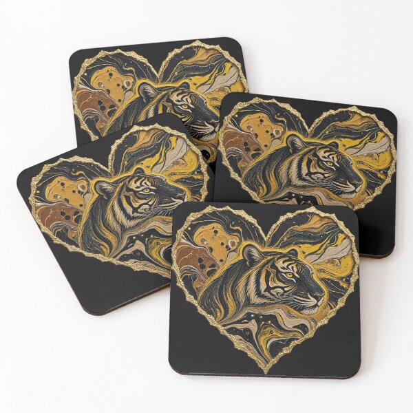 Item preview, Golden Tiger Fluid Art - Abstract Luxury Wildlife Design designed and sold by Breezes-of-Ida.