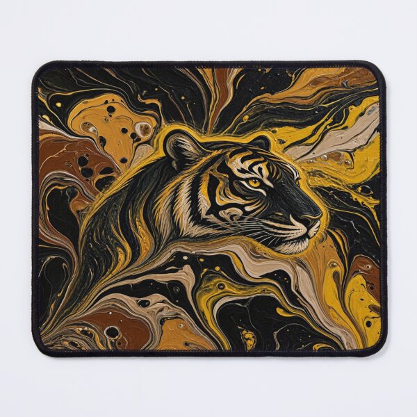 Item preview, Golden Tiger Fluid Art - Abstract Luxury Wildlife Design designed and sold by Breezes-of-Ida.