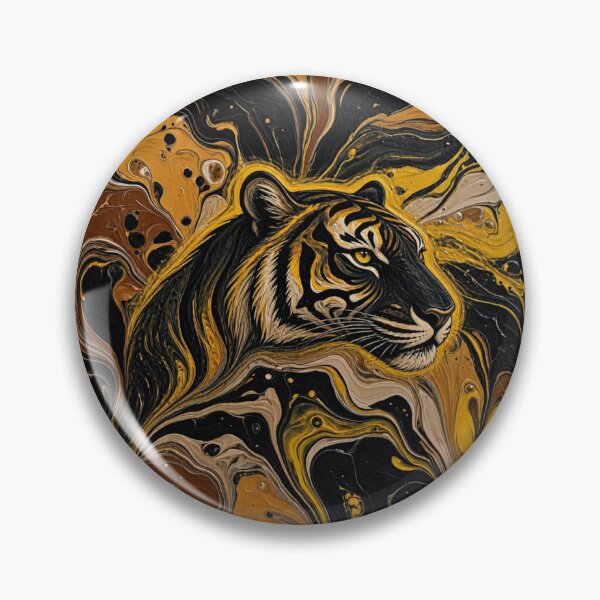 Item preview, Golden Tiger Fluid Art - Abstract Luxury Wildlife Design designed and sold by Breezes-of-Ida.