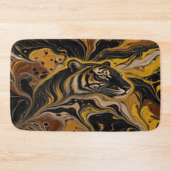 Item preview, Golden Tiger Fluid Art - Abstract Luxury Wildlife Design designed and sold by Breezes-of-Ida.