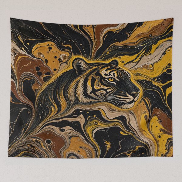 Item preview, Golden Tiger Fluid Art - Abstract Luxury Wildlife Design designed and sold by Breezes-of-Ida.