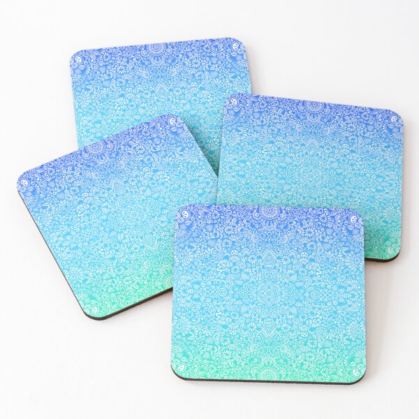 Item preview, Electric Blue Turquoise Mint Gradient Mandala Pattern designed and sold by FioreDiCiliegio.