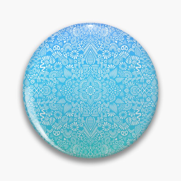 Item preview, Electric Blue Turquoise Mint Gradient Mandala Pattern designed and sold by FioreDiCiliegio.