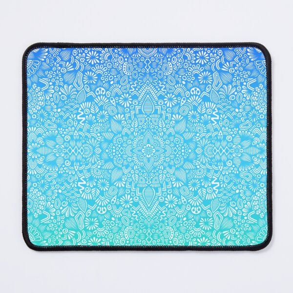 Item preview, Electric Blue Turquoise Mint Gradient Mandala Pattern designed and sold by FioreDiCiliegio.