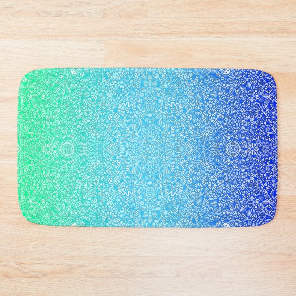 Item preview, Electric Blue Turquoise Mint Gradient Mandala Pattern designed and sold by FioreDiCiliegio.