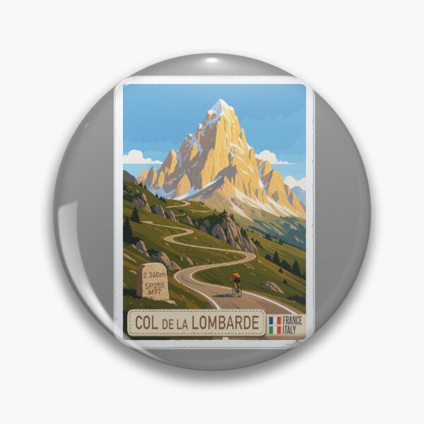 Item preview, Col de la Lombarde Colle della Lombarda France Italy Cycling Sticker TShirt 01 designed and sold by OuterShellUK.