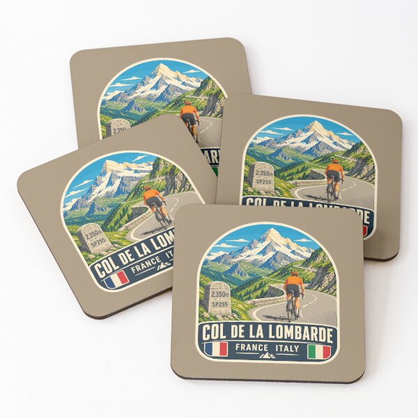 Item preview, Col de la Lombarde Colle della Lombarda France Italy Cycling Sticker TShirt 02 designed and sold by OuterShellUK.