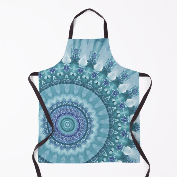 Item preview, Turquoise and Navy Mandala designed and sold by Kelly Dietrich Mandala & Fractal Art.