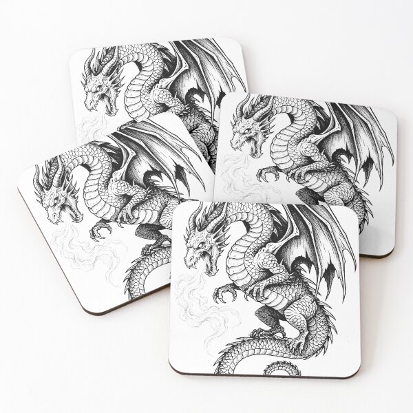 Item preview, Heavy Smoke Dragon - Fierce Wild Beast Ink Illustration designed and sold by DragonSerpent Ink.