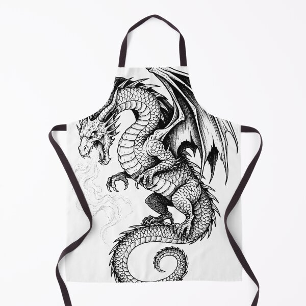 Item preview, Heavy Smoke Dragon - Fierce Wild Beast Ink Illustration designed and sold by DragonSerpent Ink.