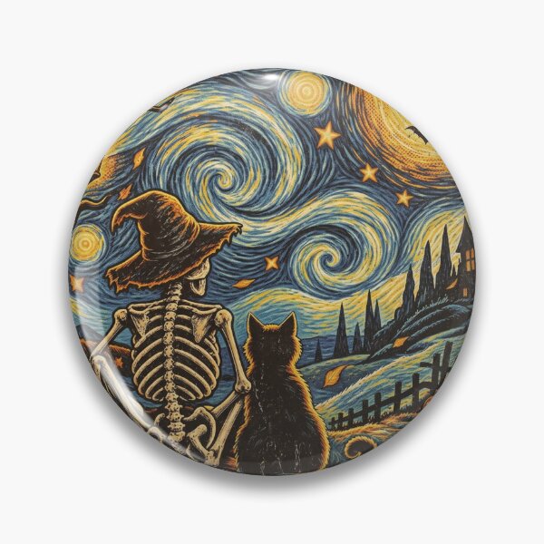 Item preview, Halloween Starry Night Cat Skeleton designed and sold by JOSUQ.