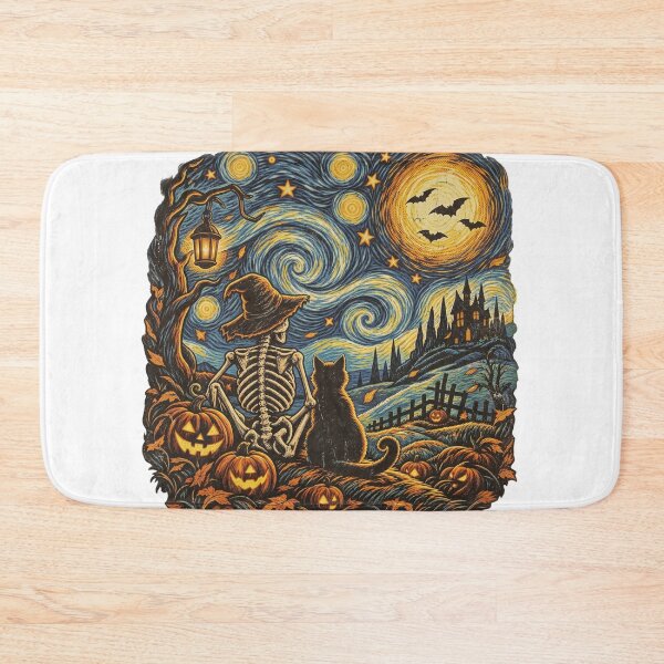 Item preview, Halloween Starry Night Cat Skeleton designed and sold by JOSUQ.