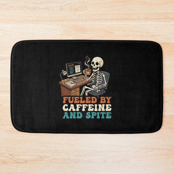 Item preview, Funny Skeleton Office Burnout: Fueled By Caffeine And Spite Graphic    designed and sold by Designart68.