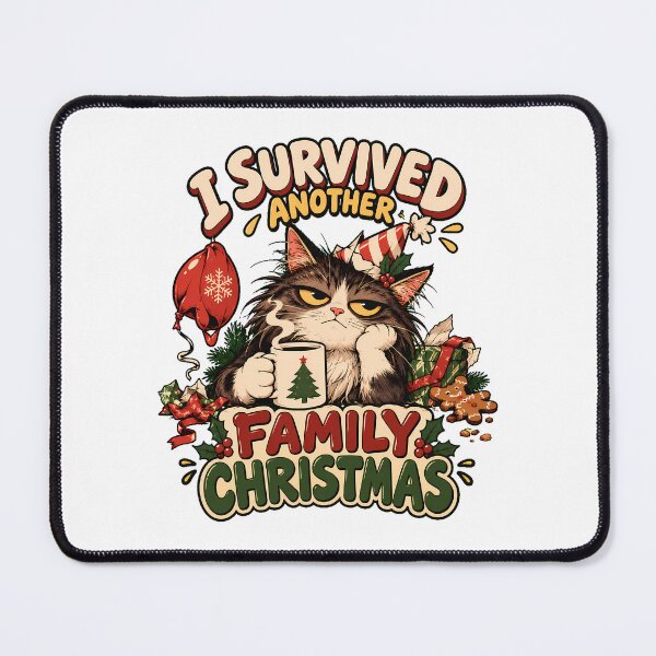 Item preview, Christmas Survivor Grumpy Feline Family Humor designed and sold by chattsuede.
