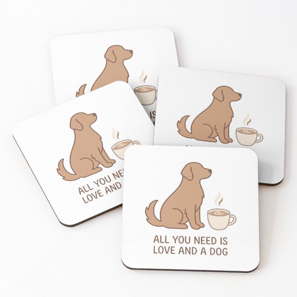 Item preview, All You Need Is Love And A Dog - Cute Coffee & Dog Graphic. designed and sold by MyHappyArtShop.