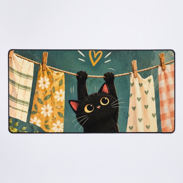 Item preview, Funny Black Cat Laundry Gift | Hang in There Cute Cat Lover designed and sold by AbstractAuraArt.