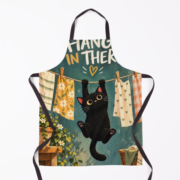Item preview, Funny Black Cat Laundry Gift | Hang in There Cute Cat Lover designed and sold by AbstractAuraArt.