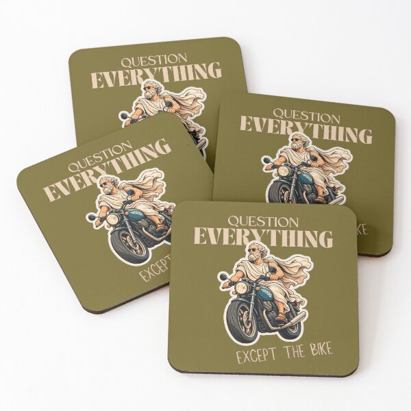 Item preview, Socrates Question Everything Except Bike Funny Philosophy Sticker designed and sold by KaBaRen.