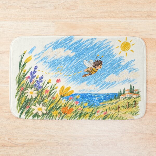 Item preview, bee-boy-village-town-garden-crayon | sunny day designed and sold by Emyku.