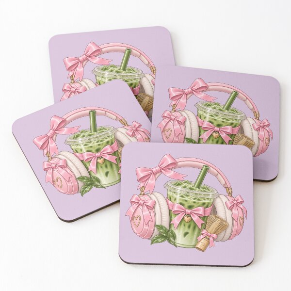 Item preview, Matcha Girl – Cute Iced Matcha & Pink Headphones Sticker – Matcha Lover Gift designed and sold by Infinite Images.