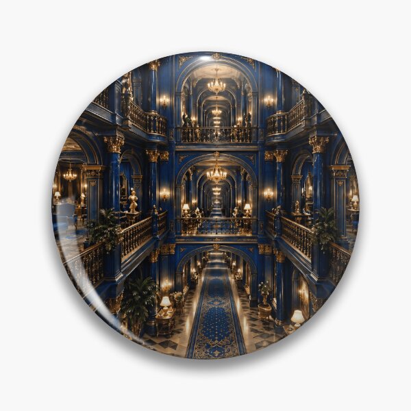 Item preview, Dark Blue Luxury Palace Interior Gothic Mansion Architecture Art designed and sold by IRON SIREN.
