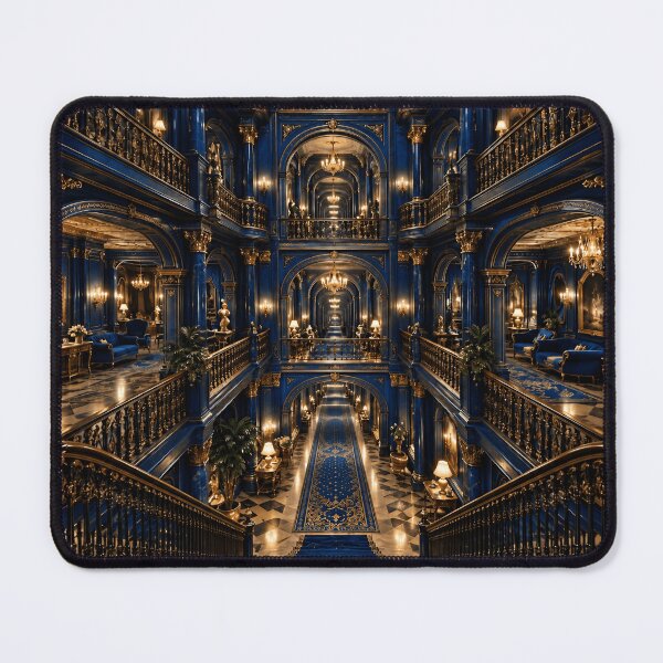 Item preview, Dark Blue Luxury Palace Interior Gothic Mansion Architecture Art designed and sold by IRON SIREN.