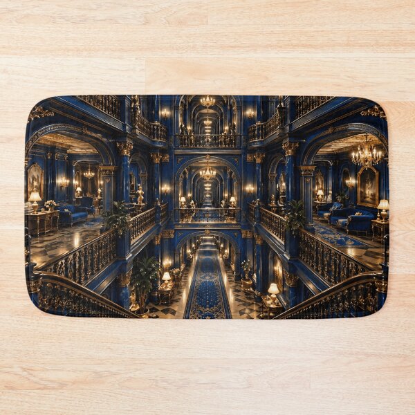 Item preview, Dark Blue Luxury Palace Interior Gothic Mansion Architecture Art designed and sold by IRON SIREN.