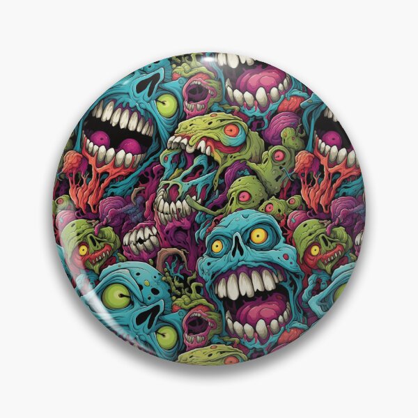 Item preview, Colorful Zombie Monster Repeat Pattern Creepy Halloween Horror Cartoon designed and sold by JRRTs.