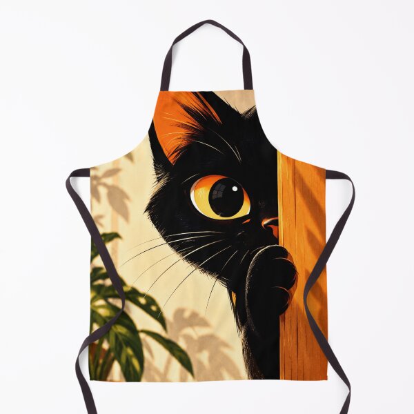 Item preview, Curious Black Cat Peeking Around Corner | Funny Cat Lover Gift designed and sold by AbstractAuraArt.