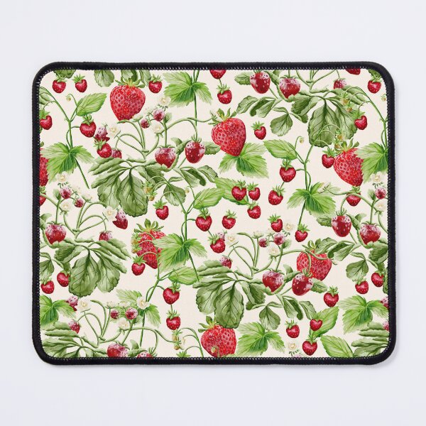 Item preview, Watercolor Strawberry Vines and Blossoms on Cream designed and sold by Nobody Shadow Art.