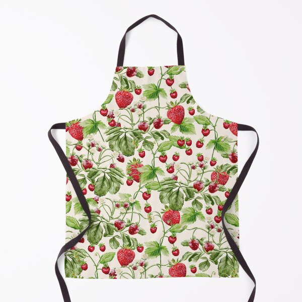 Item preview, Watercolor Strawberry Vines and Blossoms on Cream designed and sold by Nobody Shadow Art.