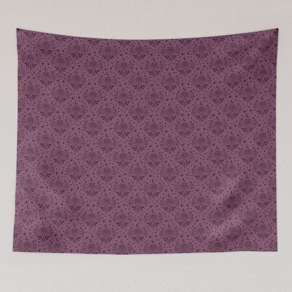 Item preview, Dark Purple Roses, Stars & Dots on Gray Purple  designed and sold by KSimpson838.
