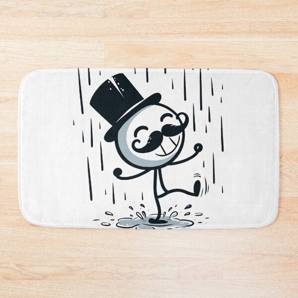 Item preview, Joyful Rain Dance - Happy Mustache Stickman designed and sold by StickyGuys.