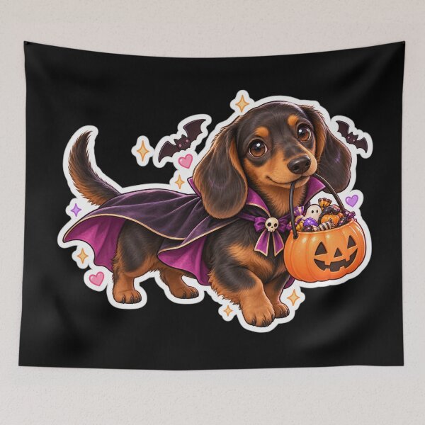 Item preview, Kawaii Dachshund Vampire Halloween designed and sold by Christiana-Art.