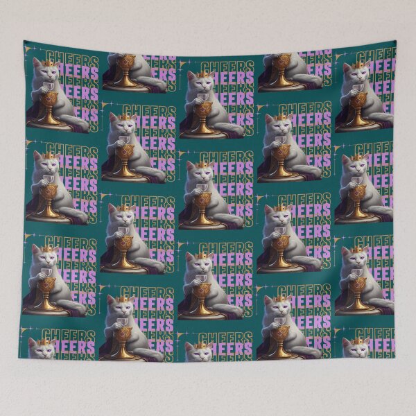Item preview, CHEERS with cat queen designed and sold by AcaciaWilson.