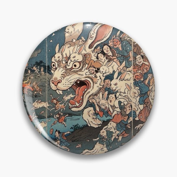 Item preview, Giant Monster Rabbit and Treant Yokai - Ukiyo-e Woodblock Style designed and sold by manbou-japan.