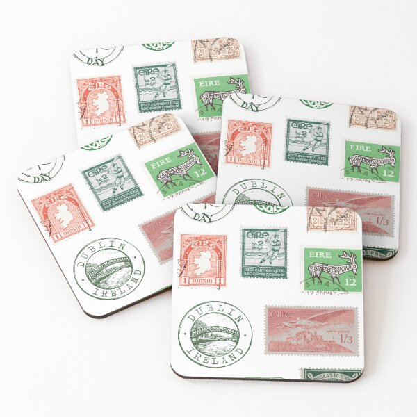 Item preview, Vintage Ireland Postage Stamps and Postmarks Collection designed and sold by Aina Giménez.