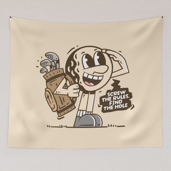 Item preview, Screw The Rules Find The Hole - Vintage Golf Ball Mascot designed and sold by adipra.