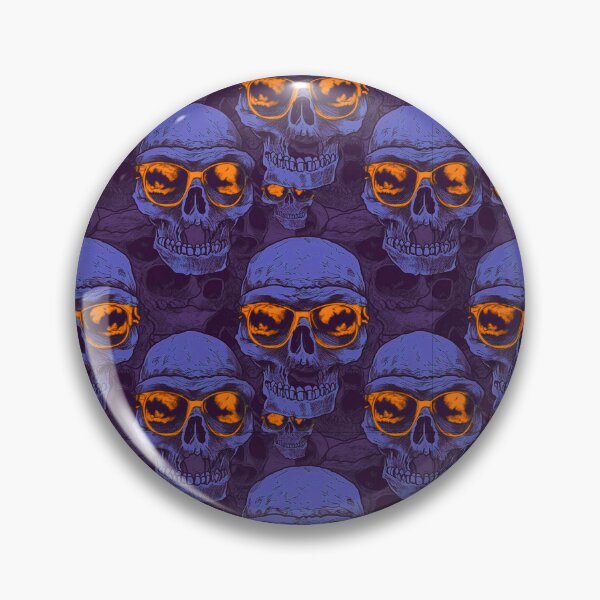 Artikelvorschau, Retro-Totenkopf-Sonnenbrille mit sich wiederholendem Muster, Gothic-Halloween-Skelett entworfen und verkauft von JRRTs.