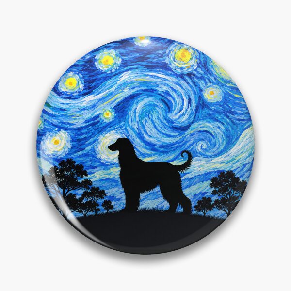 Item preview, Funny Afghan Hound Dog Starry Night Painting Moon Star Mom Dad Kids designed and sold by FurryHavenPH.