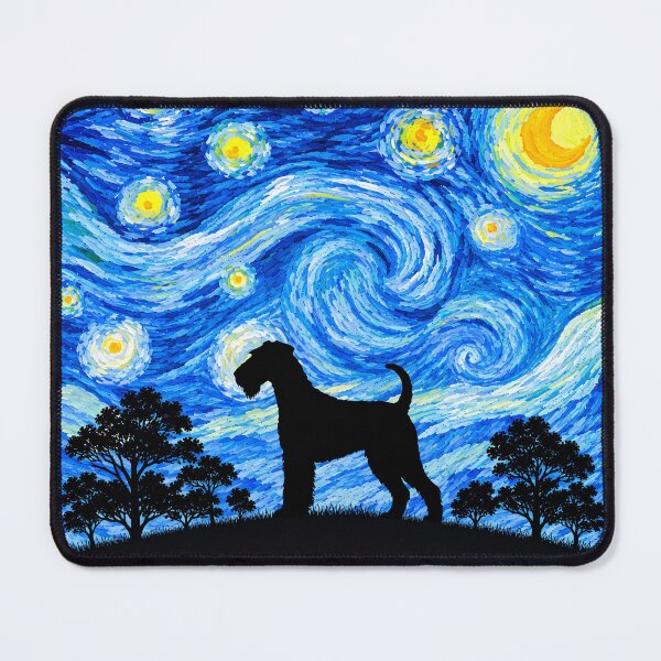 Item preview, Funny Airedale Terrier Dog Starry Night Painting Moon Star Mom Dad Kids designed and sold by FurryHavenPH.