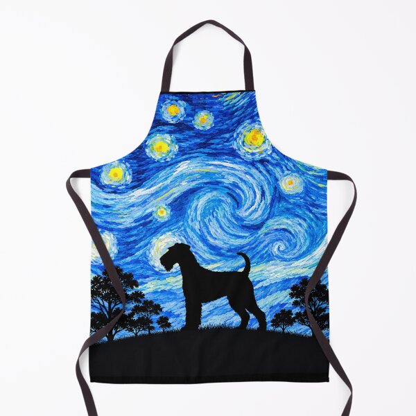 Item preview, Funny Airedale Terrier Dog Starry Night Painting Moon Star Mom Dad Kids designed and sold by FurryHavenPH.