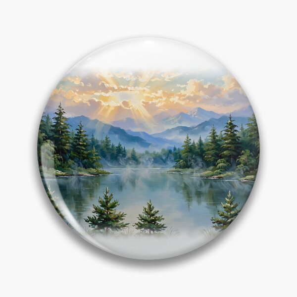 Item preview, Bob Ross Mountain Lake - Happy Little Lake Landscape Shirt designed and sold by KERK Art and Design.