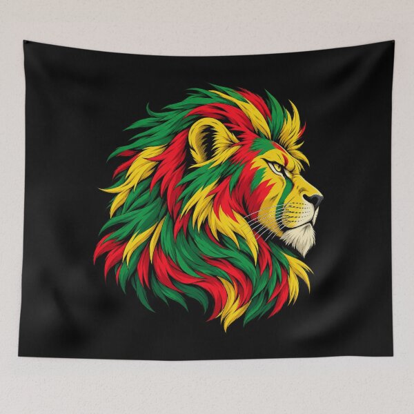 Item preview, Jamaican Lion Rastafari Reggae Green Yellow Red- PLUSHIWORLD designed and sold by PLUSHIWORLDtm.