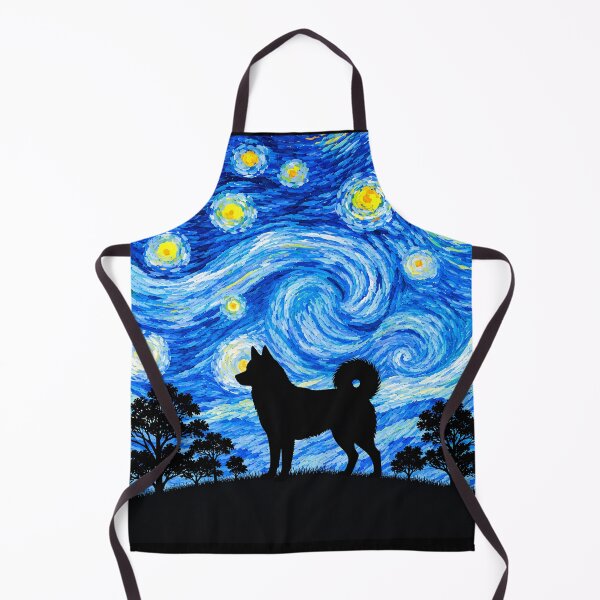 Item preview, Funny Alaskan Klee Kai Dog Starry Night Painting Moon Star Mom Dad Kids designed and sold by FurryHavenPH.