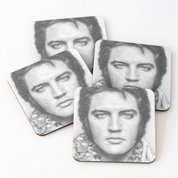 Item preview, King of Rock and Roll Pencil Drawing - Black and White Retro Music Legend Art Portrait designed and sold by Leon Woods Pencil Art.