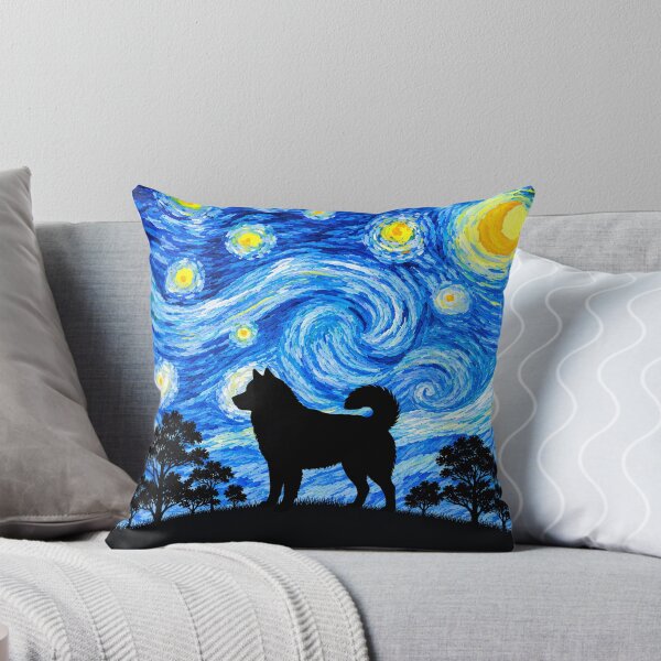 Item preview, Funny Alaskan Malamute Dog Starry Night Painting Moon Star Mom Dad Kids designed and sold by FurryHavenPH.