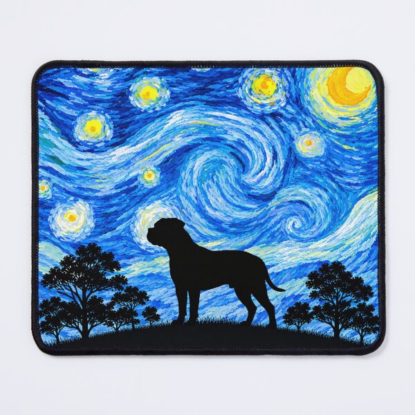 Item preview, Funny American Bulldog Starry Night Painting Moon Star Mom Dad Kids designed and sold by FurryHavenPH.